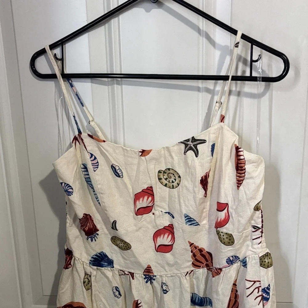 Ladies' Cream Seashell Print Sundress - Picture 3 of 5